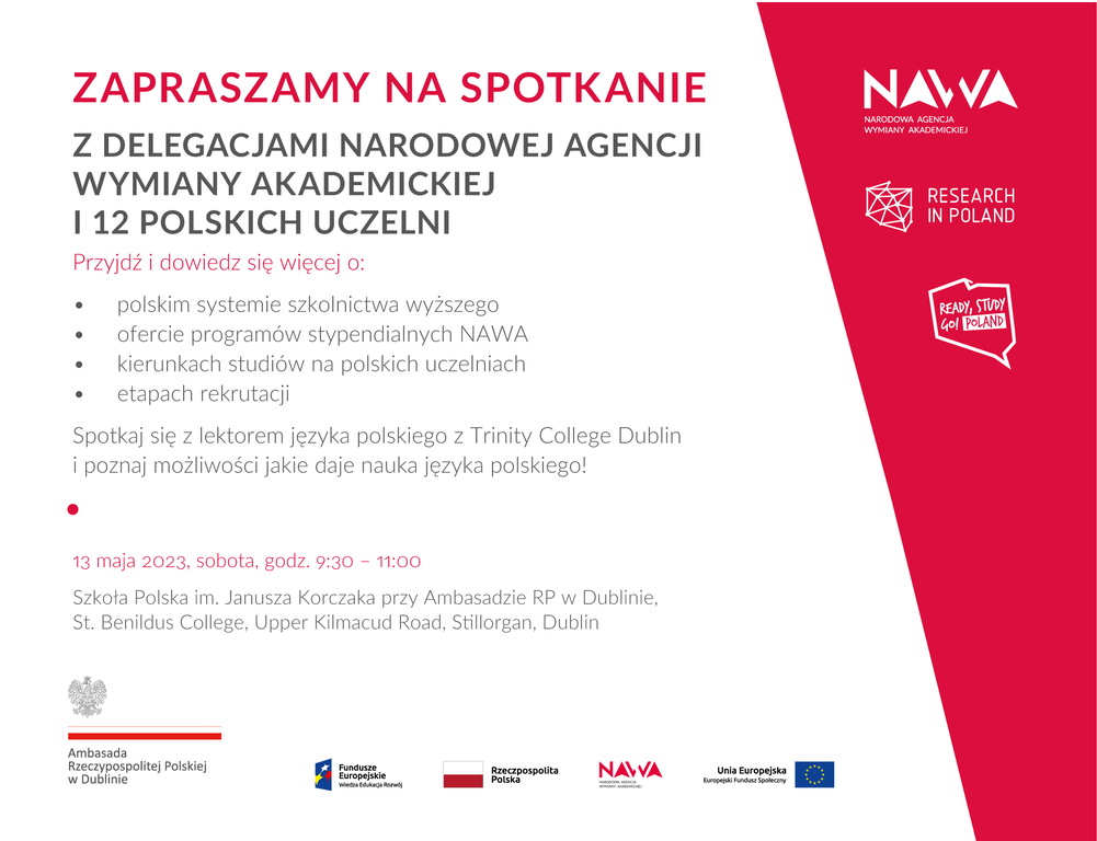 NAWA zaproszenie Dublin studenci 1 v1